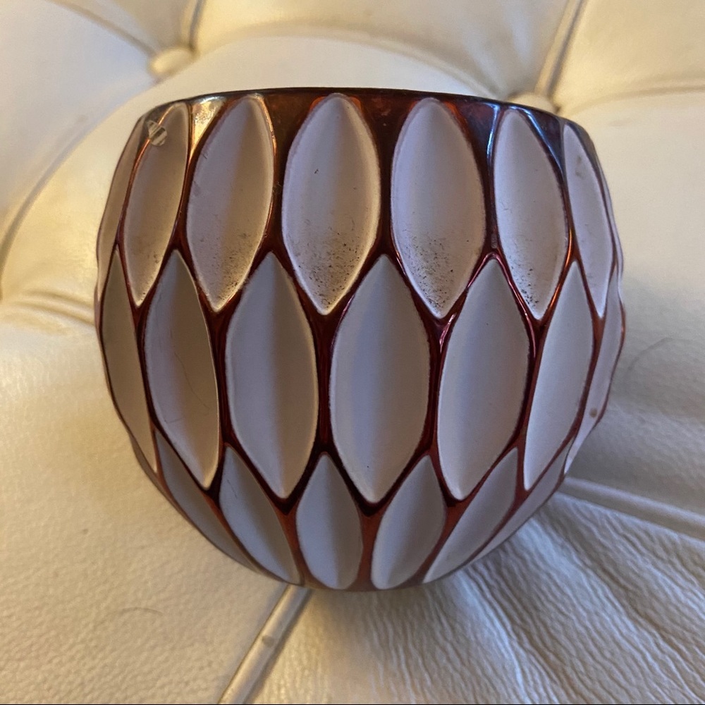Candle holder glass cache pot good condition